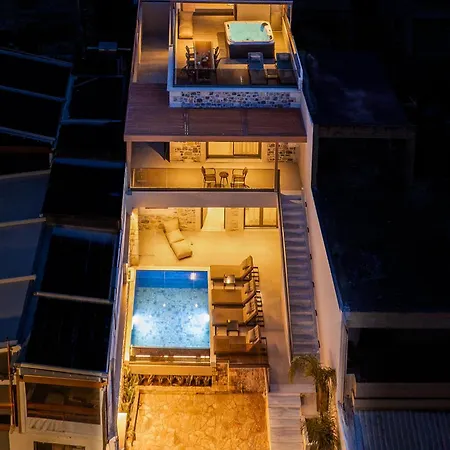 Nicole - Private Pool & Rooftop Jacuzzi Villa Limenas Chersonisou